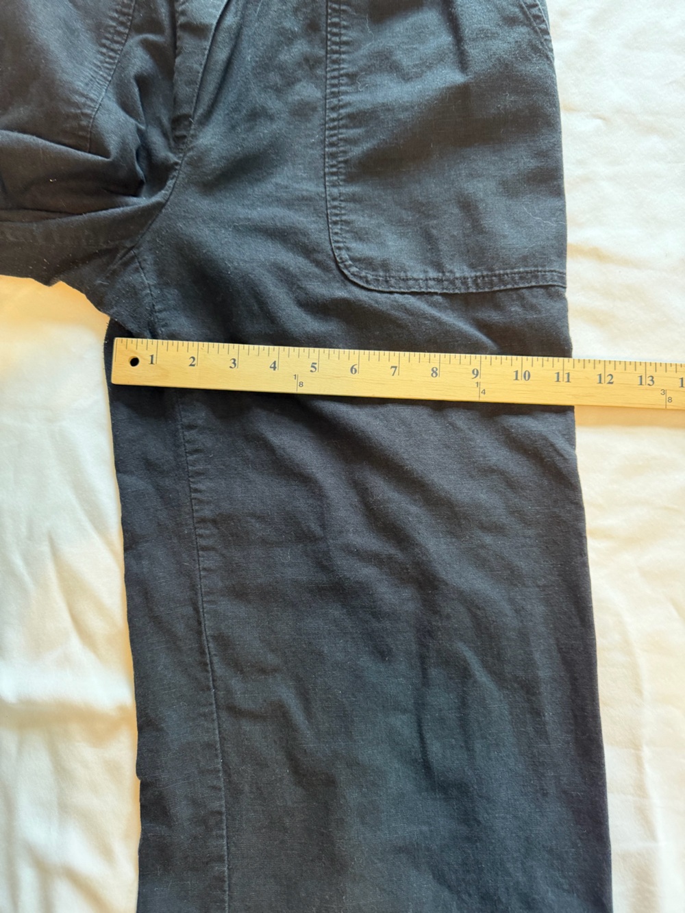 Zara Wide-Leg Black Women's Pants Elastic Waist- Cotton/linen-pockets-Tall/Small - Picture 10 of 12